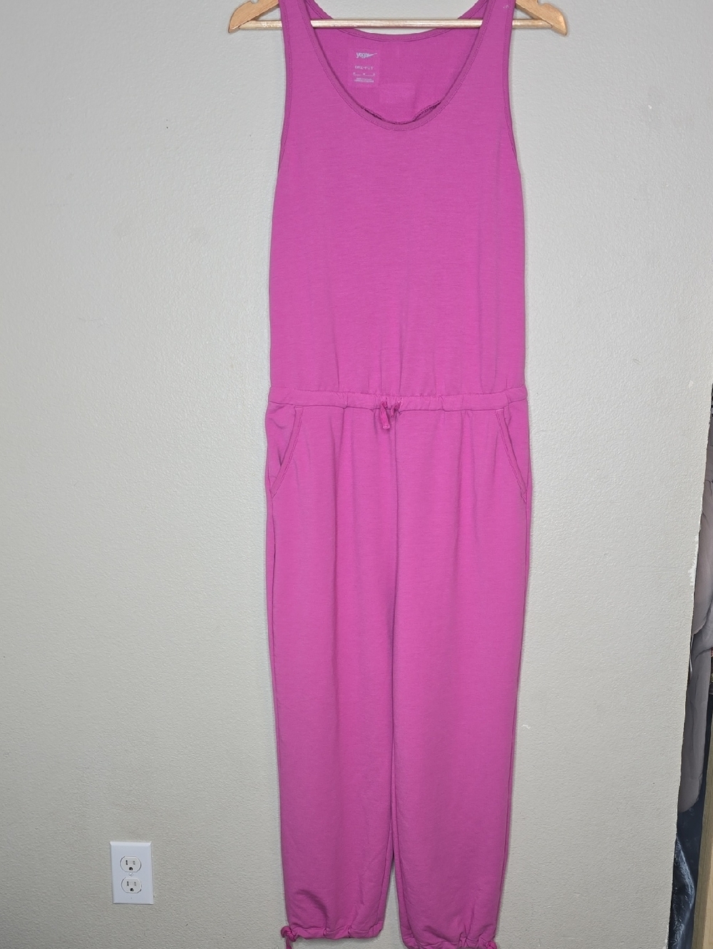 Nike Yoga  Sleeveless Soft Pink Jumpsuit with Drawstring Waist Size M